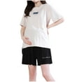 thumbnail image 1 of Admvng Maternity Plus Size Lounge Shorts Casual Loose Fit Pregnancy Print Sleep Shorts, 1 of 4