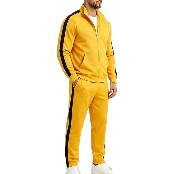 Admvng Men's 2 Piece Outfits Jacket and Elastic Waist Sweatpants Outfit Sport Casual Matching Suit Daily Workout Outdoor Tracksuit Set