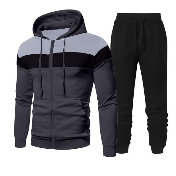 Admvng Men's 2 Piece Set Long Sleeve Jacket and Long Pants Outfit Outdoor Casual Sports Sweatsuit