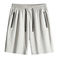 thumbnail image 1 of Admvng Men's Athletic Gym Shorts Solid Color Drawstring Quick Dry Activewear Workout Running Shorts for Men with Zipper Pockets M-4XL, 1 of 9