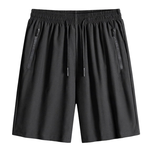 Admvng Men's Athletic Gym Shorts Solid Color Drawstring Quick Dry Activewear Workout Running Shorts for Men with Zipper Pockets M-4XL