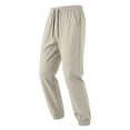 thumbnail image 1 of Admvng Men's Big & Tall Pants Elastic Drawstring Waist Casual Breathable Soft Vacation Trousers with Pockets, 1 of 5