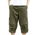 thumbnail image 1 of Admvng Men's Cargo Shorts Big & Tall Summer Casual Stretch Knee Length Shorts with Zipper Pockets, 1 of 7