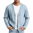 thumbnail image 1 of Admvng Men's Denim Cardigan Jacket Long Sleeve Open Front Casual Jean Outerwear Lightweight Layering Shacket, 1 of 8