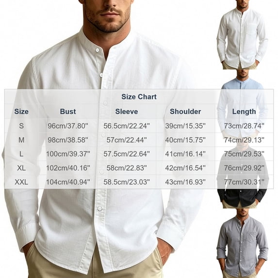 Admvng Men's Dress Shirt Long Sleeve Collar Stretch Slim Fit Solid Business Button Down Daily Shirts