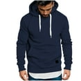 thumbnail image 1 of Admvng Men's Fashion Hoodies & Sweatshirts Hoodie Solid Color Pullover Long-sleeved Top Loose Fit Hooded Sweatshirt S-3XL, 1 of 5