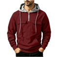 thumbnail image 1 of Admvng Men's Hoodies Sweatshirt Long Sleeve Fall Outfits Solid Casual Pullover Tops, 1 of 7