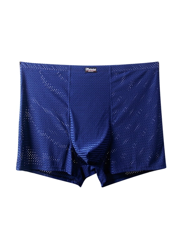 Men's Ice Silk Big & Tall Underwear Comfortable Breathable Mesh Briefs