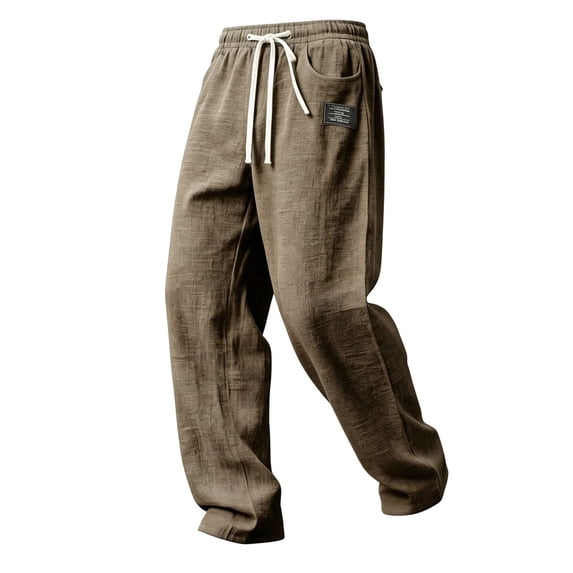 Admvng Men's Linen Pants Big & Tall Casual Holiday Travel Vacation Outfits