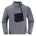 thumbnail image 1 of Admvng Men's Long Sleeve Shirt Stand Collar Round Neck Casual Warm Pullover Tops, 1 of 6