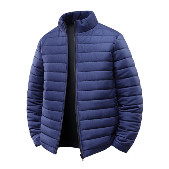 Admvng Men's Puffer Jacket Stand Collar Lightweight Water Resistant Insulated Winter Puffy Coat XS-3XL