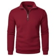 thumbnail image 1 of Admvng Men's Pullover Sweatshirt Stand Collar Half Zip Solid Soft Long Sleeve Casual Business Layering Tops, 1 of 9