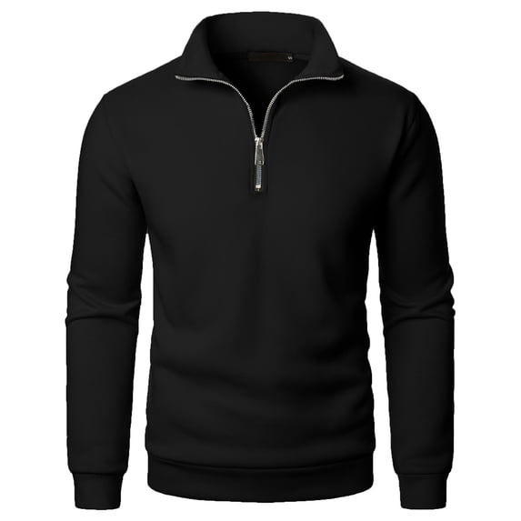Admvng Men's Pullover Sweatshirt Stand Collar Half Zip Solid Soft Long Sleeve Casual Business Layering Tops