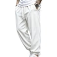 thumbnail image 1 of Admvng Men's Ribbed Knit Jogger Pants Elastic Drawstring Waist Casual Streetwear Trousers, 1 of 9