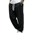 thumbnail image 1 of Admvng Men's Ribbed Knit Jogger Pants Elastic Drawstring Waist Casual Streetwear Trousers, 1 of 9