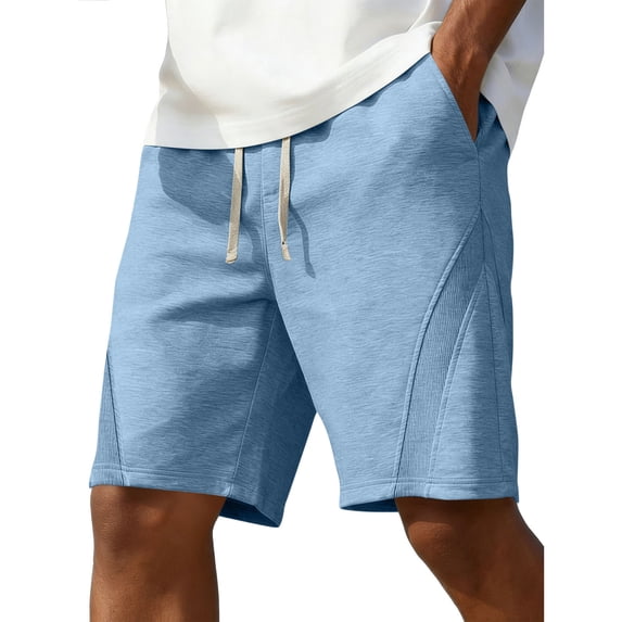 Admvng Men's Shorts Casual Lightweight Big & Tall Drawstring Elastic Waist Gym Shorts with Pockets