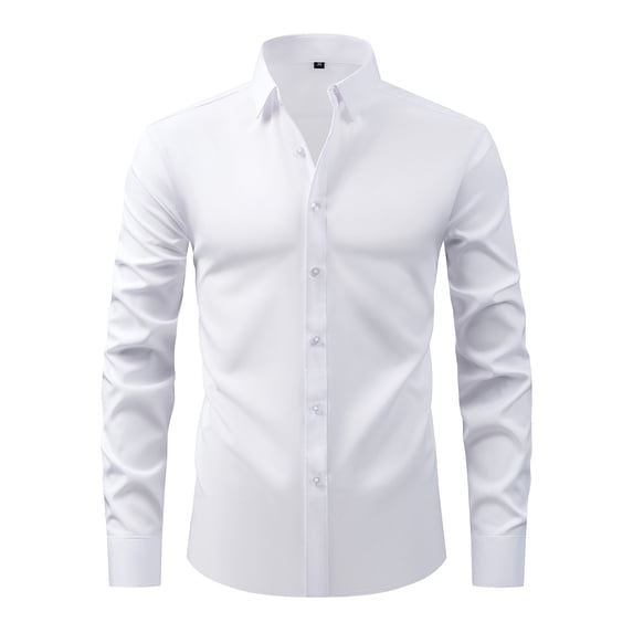 Admvng Men's Solid Long Sleeve Dress Shirt Collar Stretch Business formal Button Down Shirts