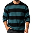 thumbnail image 1 of Admvng Men's Stripe Sweater Crew Neck Long Sleeve Pullover, 1 of 5