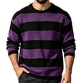 thumbnail image 1 of Admvng Men's Stripe Sweater Crew Neck Long Sleeve Pullover, 1 of 5