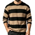 thumbnail image 1 of Admvng Men's Stripe Sweater Crew Neck Long Sleeve Pullover, 1 of 5