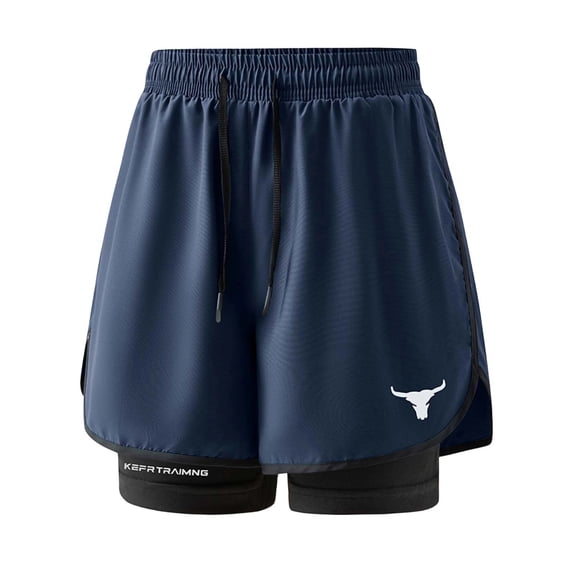 Admvng Men's Summer Sports Shorts Double-Layer Athletic Workout Running Casual Shorts