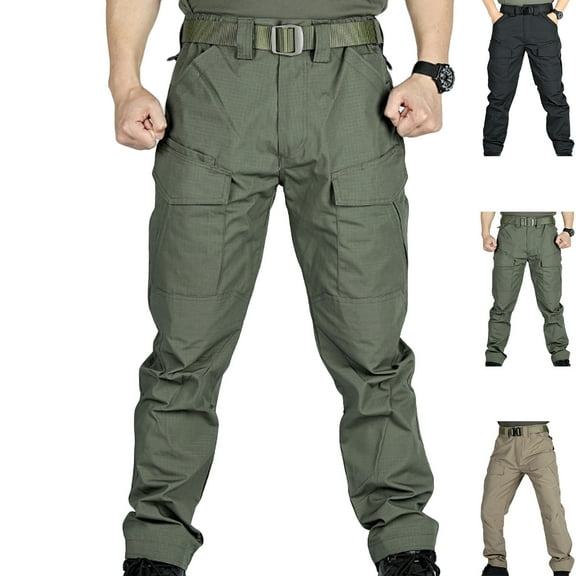 Admvng Men's Tactical Cargo Pants Water Resistant Multiple Pockets Lightweight Hiking Cargo Trousers Work Baggy Cargo Pants Men S-3XL