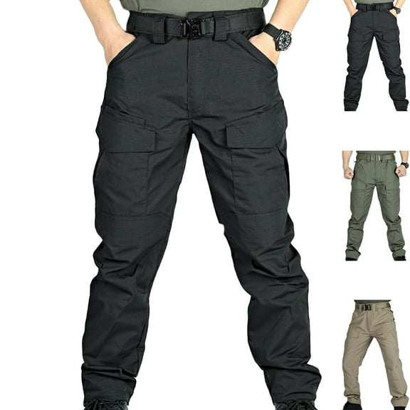 Admvng Men's Tactical Cargo Pants Water Resistant Multiple Pockets Lightweight Hiking Cargo Trousers Work Baggy Cargo Pants Men S-3XL