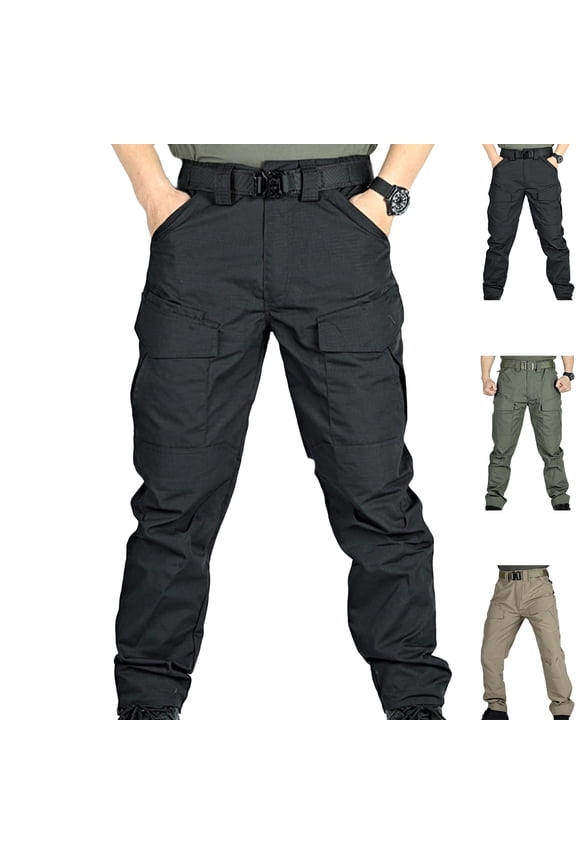 Men's Tactical Cargo Pants Water Resistant Multiple Pockets Lightweight Hiking Cargo Trousers Work Baggy Cargo Pants Men S-3XL
