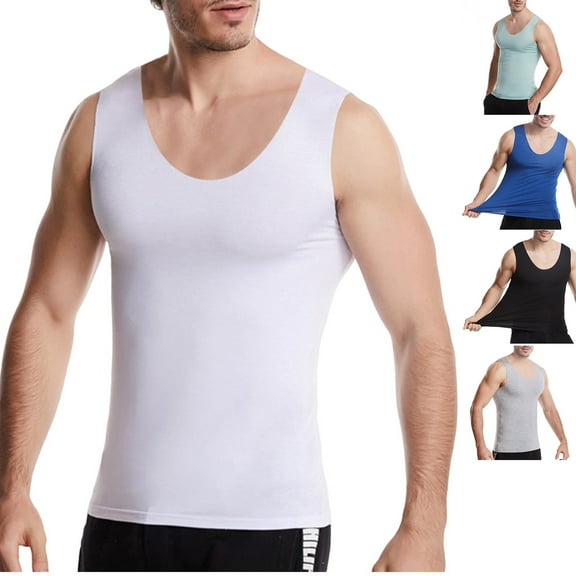 Admvng Men's Tank Tops Workout Muscle Sleeveless Casual Summer Beach T Shirts L-5XL