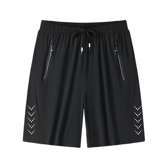 Admvng Men's Thin Ice Silk Shorts Drawstring Elastic Waist Summer Athletic Shorts with Pockets