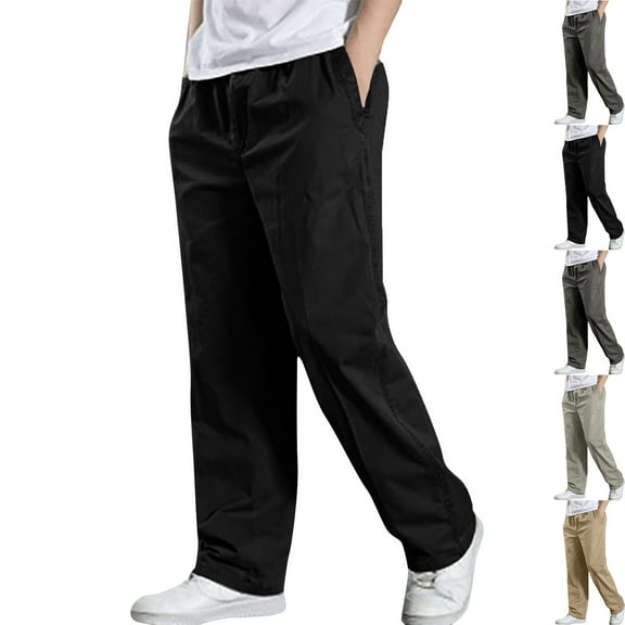 Admvng Mens Cargo Pants Big & Tall Joggers Athletic Cotton Loose Straight Sweatpants Casual Outdoor Sports Baggy Cargo Pants Men M-6XL