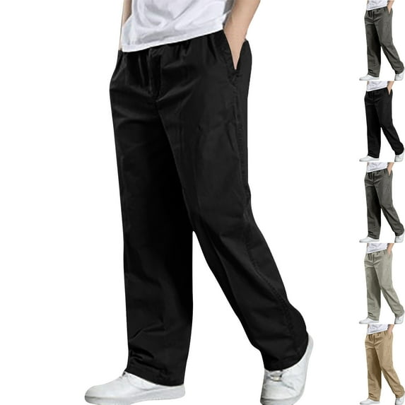 Admvng Mens Cargo Pants Big & Tall Joggers Athletic Cotton Loose Straight Sweatpants Casual Outdoor Sports Baggy Cargo Pants Men M-6XL