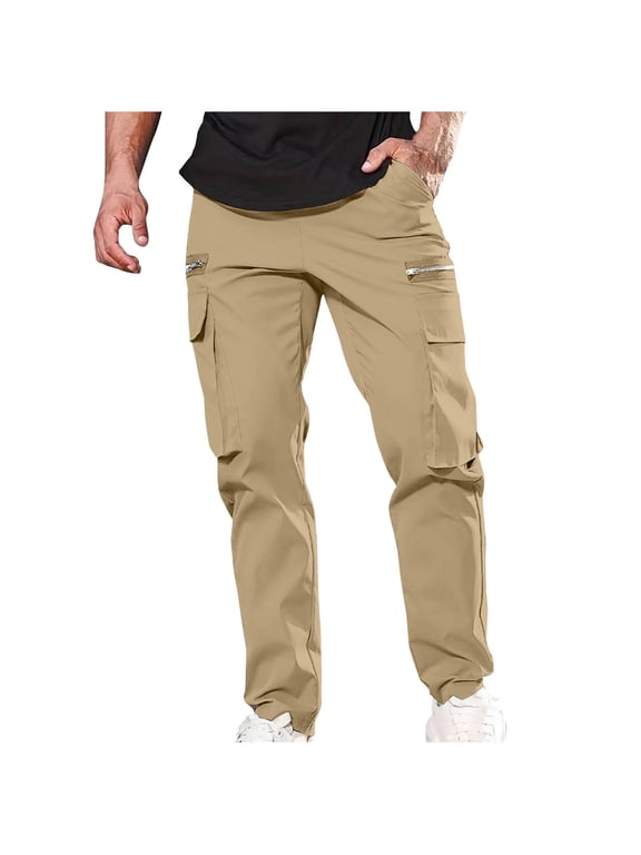 Mens Cargo Pants Casual Outdoor Straight Water Resistant Breathable Tactical Hiking Pants with Multiple Pockets Baggy Cargo Pants S-3XL