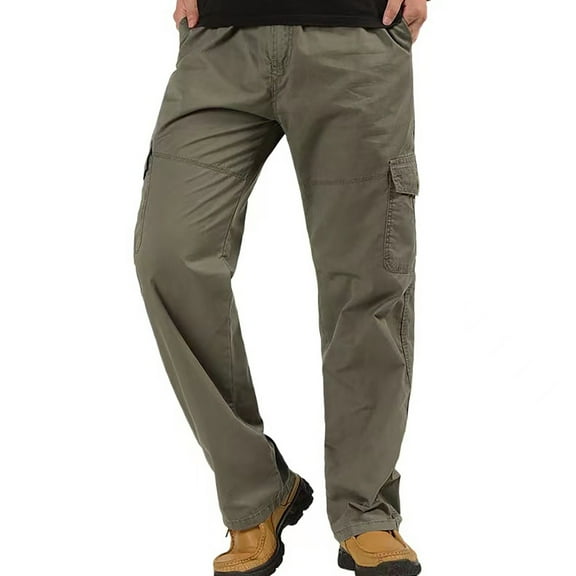 Admvng Cargo Pants for Men Plus Size Solid Casual Waterproof Outdoor Elastic Mountain Fishing Camping Trousers Hiking Work Cargo Pants Mens Joggers with Pockets M-6XL