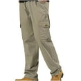 thumbnail image 1 of Admvng Cargo Pants for Men Plus Size Solid Casual Waterproof Outdoor Elastic Mountain Fishing Camping Trousers Hiking Work Cargo Pants Mens Joggers with Pockets M-6XL, 1 of 4