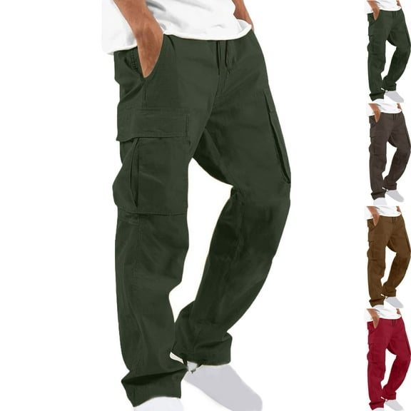 Admvng Mens Cargo Work Pants Durable Ripstop Tactical Pants with Multiple Pockets Outdoor Water Resistant Hiking Woking Construction Pants M-3XL