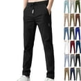 thumbnail image 1 of Admvng Mens Casual Pants Elastic Waist Pants for Seniors High Stretch Expandable with Pockets M-5XL, 1 of 3