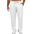 thumbnail image 1 of Admvng Mens Cotton Linen Pants Casual Elastic Waistband Big & Tall Trousers, 1 of 6