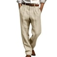thumbnail image 1 of Admvng Mens Dress Pants Pleated Straight Leg Trousers, 1 of 5