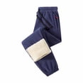 thumbnail image 1 of Admvng Mens Fleece Lined Thermal Pants Big & Tall Elastic Drawstring Waist Cold Weather Jogger Sweatpants with Zipper Pockets, 1 of 5