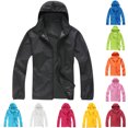 thumbnail image 1 of Admvng Mens Hooded Rain Jacket Lightweight Waterproof Windproof Full Zip Outdoor Cycling Running Windbreaker Coat, 1 of 6