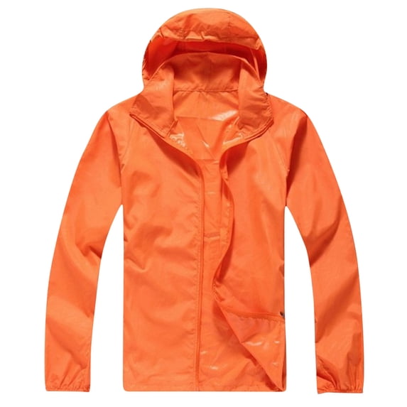 Admvng Mens Hooded Rain Jacket Lightweight Waterproof Windproof Full Zip Outdoor Cycling Running Windbreaker Coat
