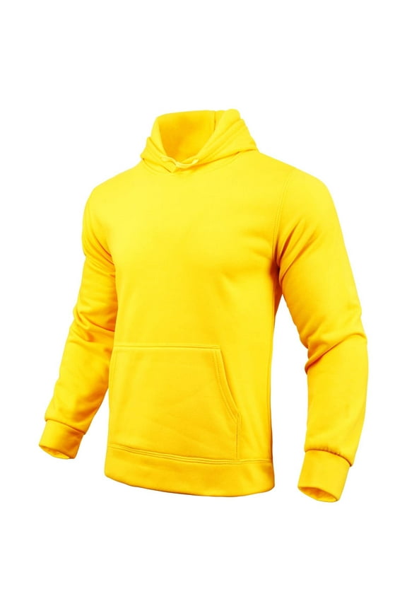 Admvng Mens Hoodie Casual Sports Pullover Solid Color Pocket Long Sleeve Hooded Sweatshirts Top, Size S-3XL