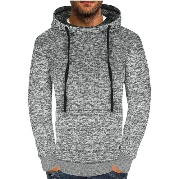 Admvng Mens Hoodie Fashion Sports Patchwork Color Loose Sports Warm Pocket Long-sleeved Hoodie, Size M-3XL