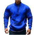 thumbnail image 1 of Admvng Mens Hoodie Solid Color Long Sleeved Stand Up Collar Pullover Sports Pocket Sweatshirt, Size S-3XL, 1 of 3