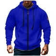thumbnail image 1 of Admvng Mens Hoodie Solid-Color able Pocket Zipper Drawstring Casual Sports Long Sleeve Cardigan Hooded Sweatshirt, Size S-3XL, 1 of 5