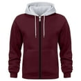 thumbnail image 1 of Admvng Mens Hoodies Casual Solid Pockets Full-zip Hoodie Jacket Hooded Sweatshirt, Size S-3XL, 1 of 2