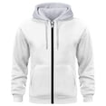 thumbnail image 1 of Admvng Mens Hoodies Casual Solid Pockets Full-zip Hoodie Jacket Hooded Sweatshirt, Size S-3XL, 1 of 2