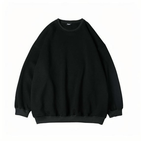 Admvng Mens Hoodies Oversized Solid Color Round Neck Loose Pullover Hoodie, Size S-5XL