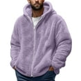 thumbnail image 1 of Admvng Mens Jacket Casual Solid Hooded Double Sided Velvet Warm Jacket Winter Fleece Coats, Size S-4XL, 1 of 4